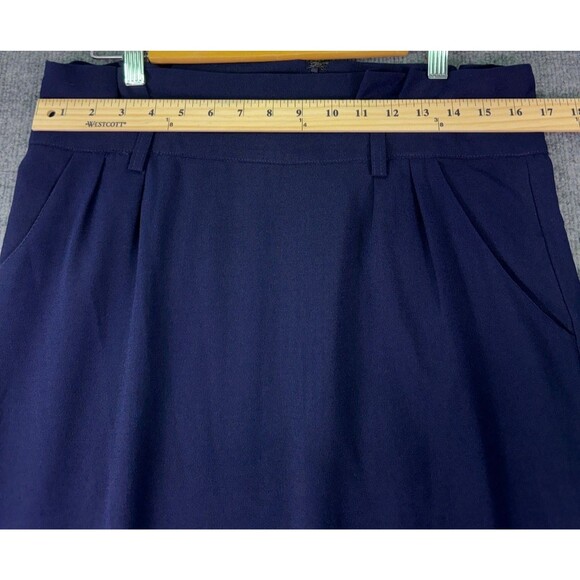 Sweet Salt Navy Pencil Midi Skirt Size 10 Modest Fit Back Vent Fully Lined - Picture 3 of 10